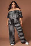 Grace Black and White Striped Jumpsuit