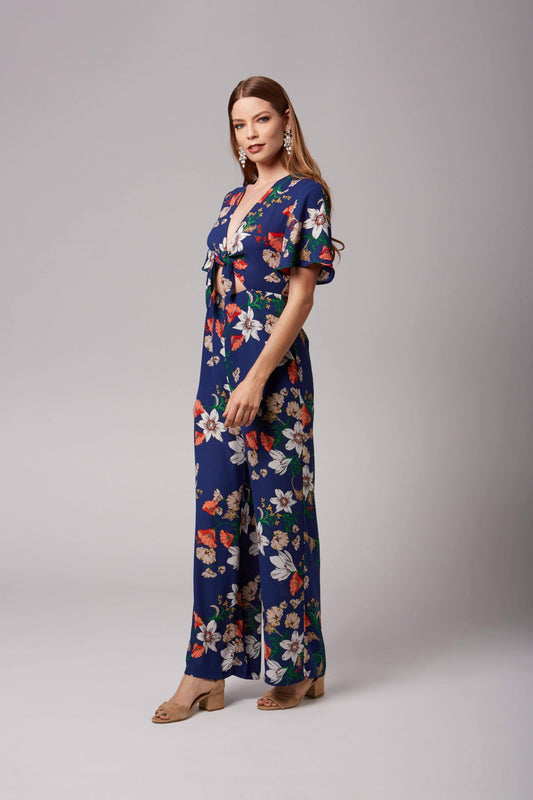 Maryrose Blue Floral Print Jumpsuit – product view 2