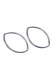 Pointed Oval Shape Silver White Gold Dipped Earrings-Accessories