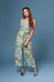 Vincent White Tropical Floral Print Culotte Jumpsuit by Lush