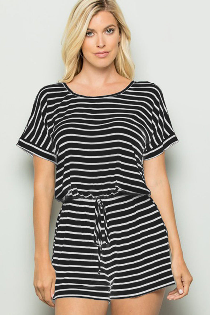 Stripe Hype Short Sleeve Romper