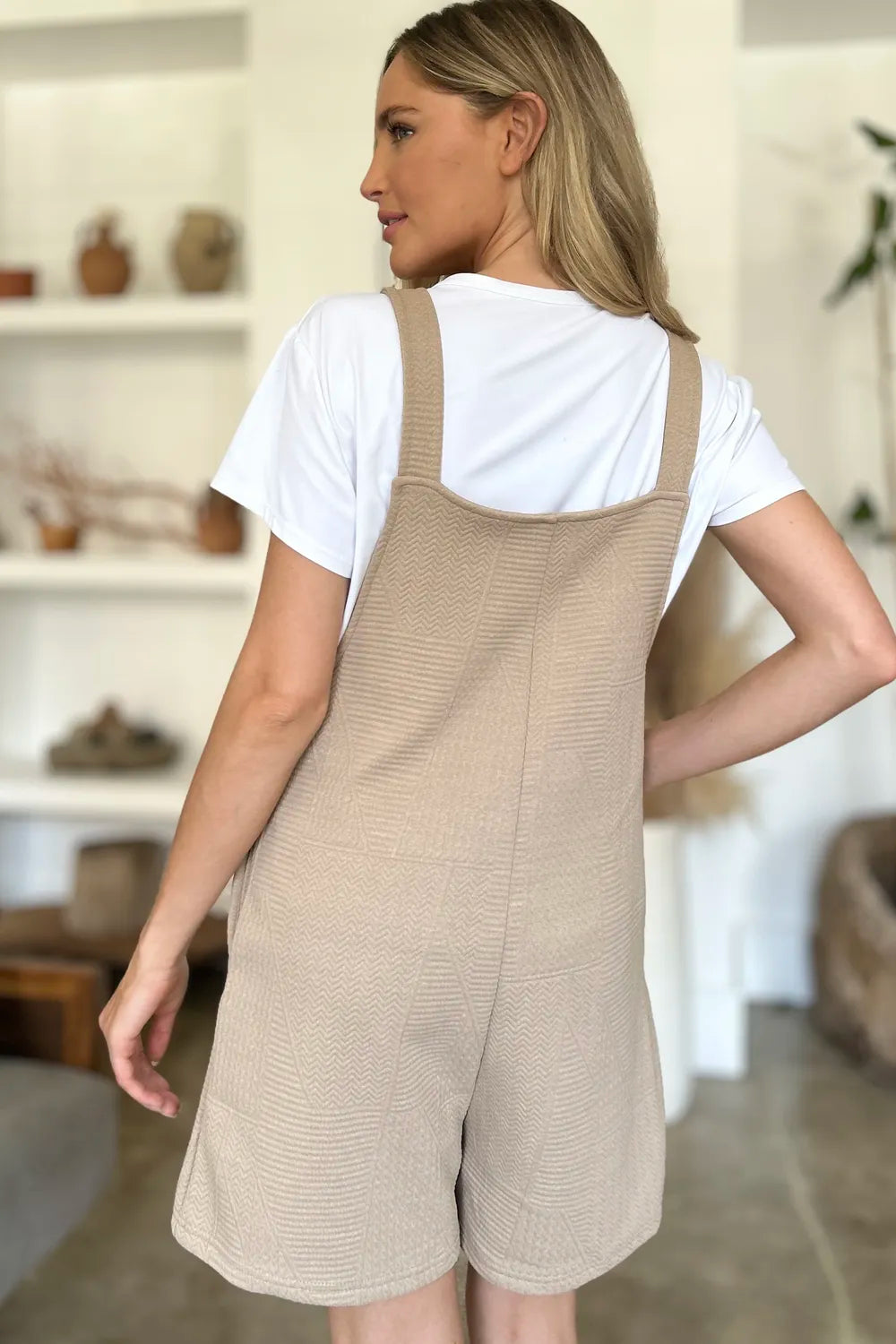 Double Take Textured Sleeveless Romper – product view 3