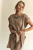 Laid-Back Luxe Acid-Washed Waffle Knit Romper