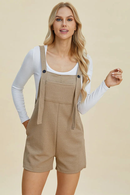 Double Take Textured Sleeveless Romper – product view 1