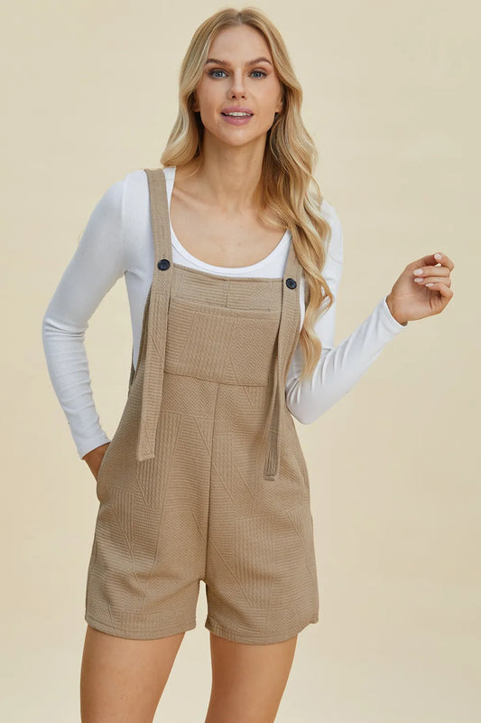 Double Take Textured Sleeveless Romper – product view 1