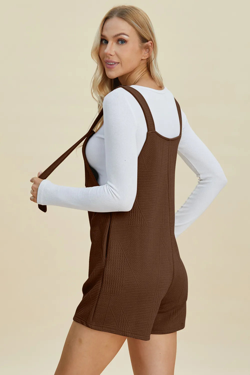 Double Take Textured Sleeveless Romper – product view 22