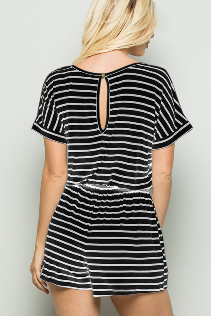 Stripe Hype Short Sleeve Romper
