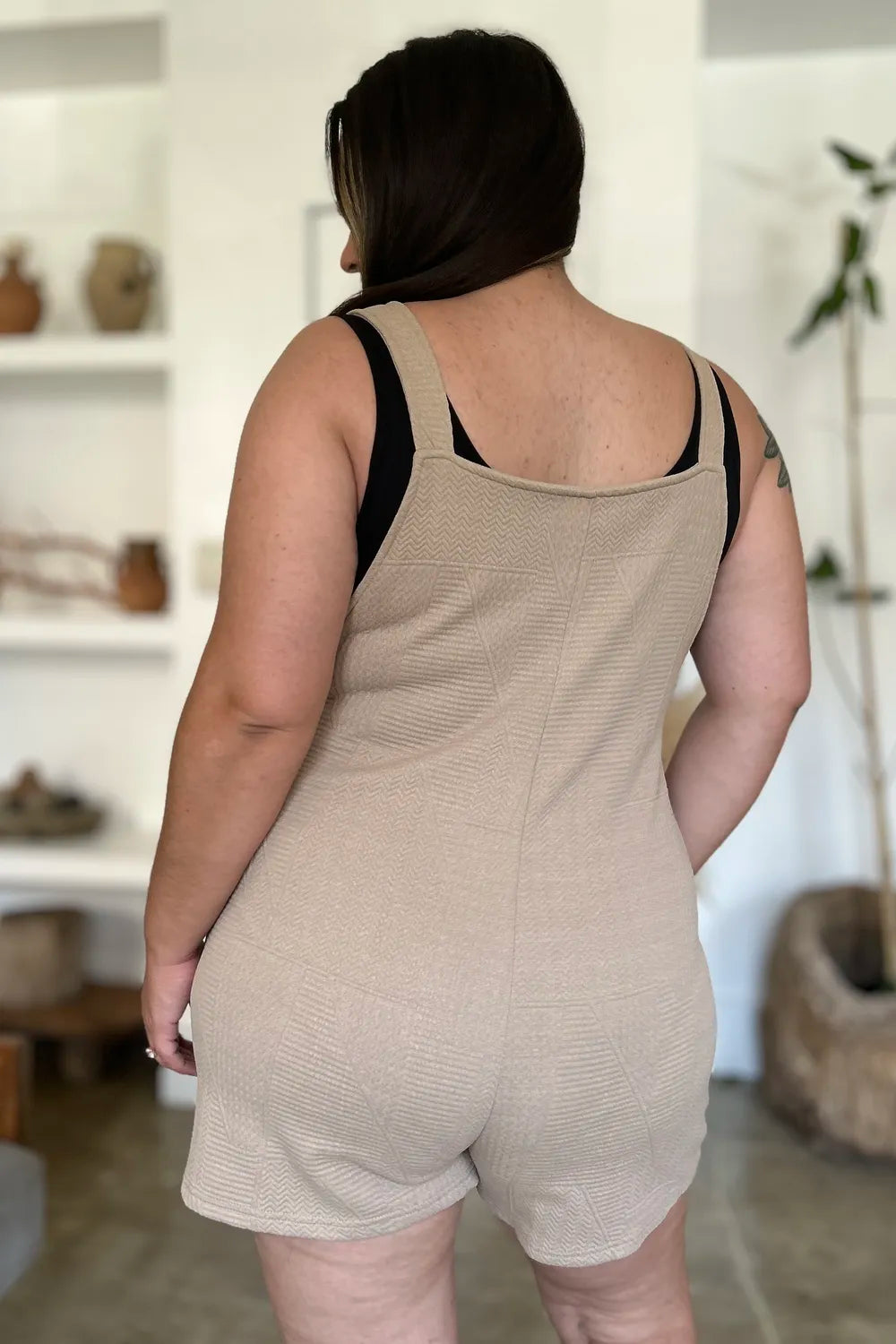 Double Take Textured Sleeveless Romper – product view 8