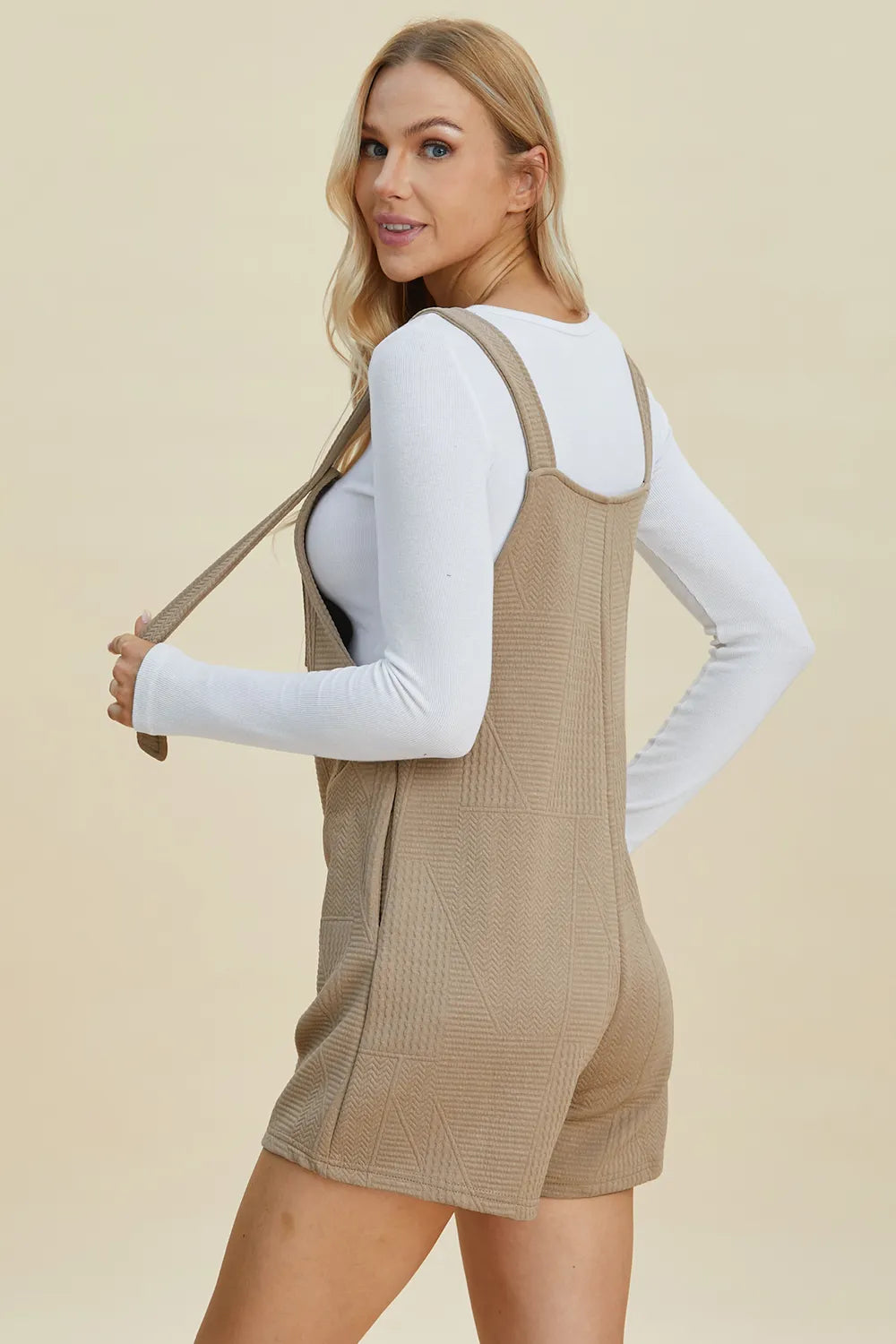 Double Take Textured Sleeveless Romper – product view 12