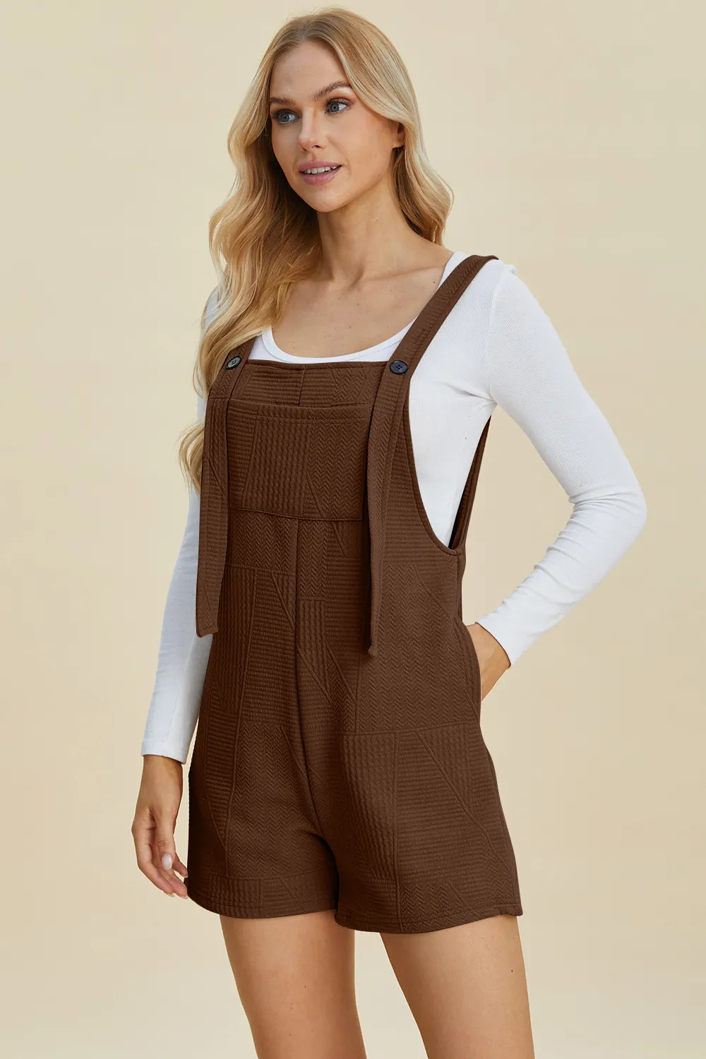 Double Take Textured Sleeveless Romper – product view 20