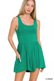 Kelly Green Double Layer Tank Romper