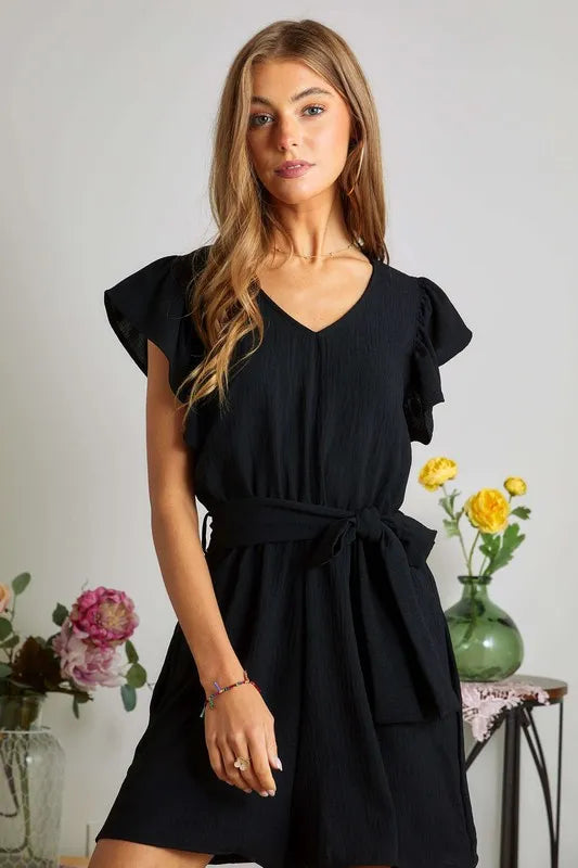 Playful Stripe Half-Zip Romper