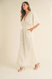 Glam Luxe Fluffy Deep V-Neck Jumpsuit