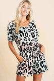 Gradient Fierce Leopard V-Neck Romper
