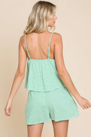 Elegant Flare Striped Romper