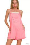 Dark Pink Rayon Tie-Knot Strap Romper
