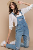 Zip Chic Front Chest Zipper Slim Leg Denim Overalls