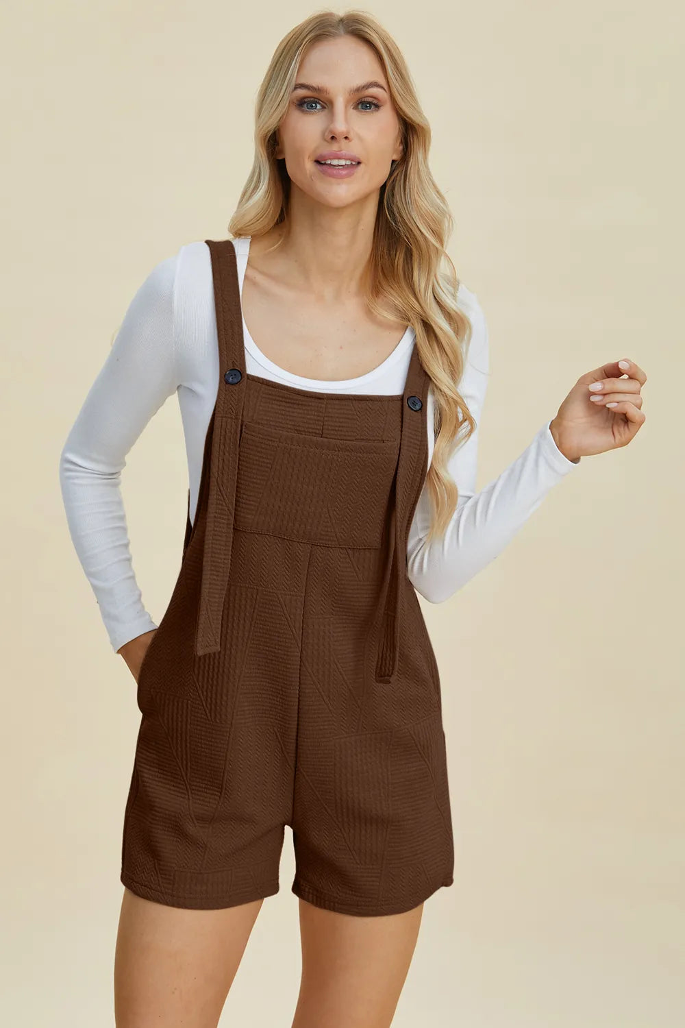 Double Take Textured Sleeveless Romper – product view 21