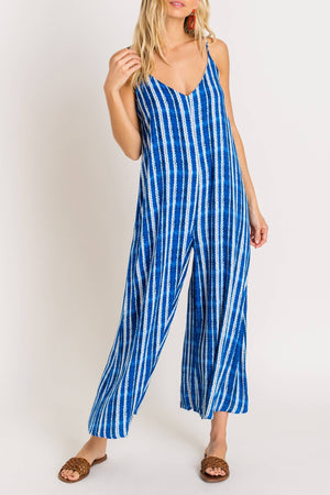 Zoom Me Blue Tie Dye Jumpsuit