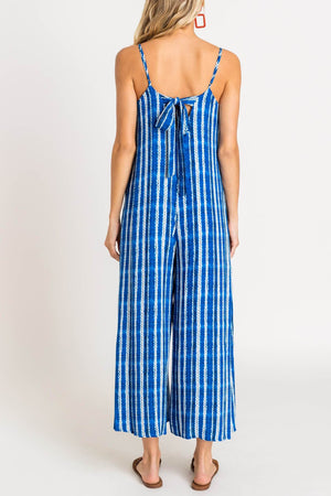 Zoom Me Blue Tie Dye Jumpsuit