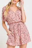 Stronger Together Mauve Printed Button Romper