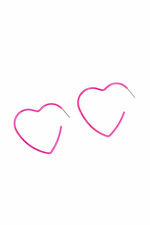 Buttercup Neon Pink Heart Earrings