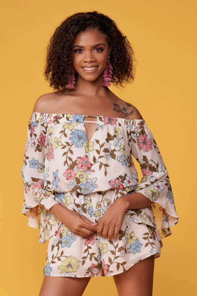 Griffin Cream Floral Print Romper