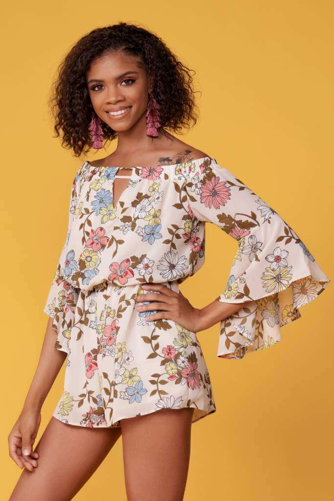 Griffin Cream Floral Print Romper