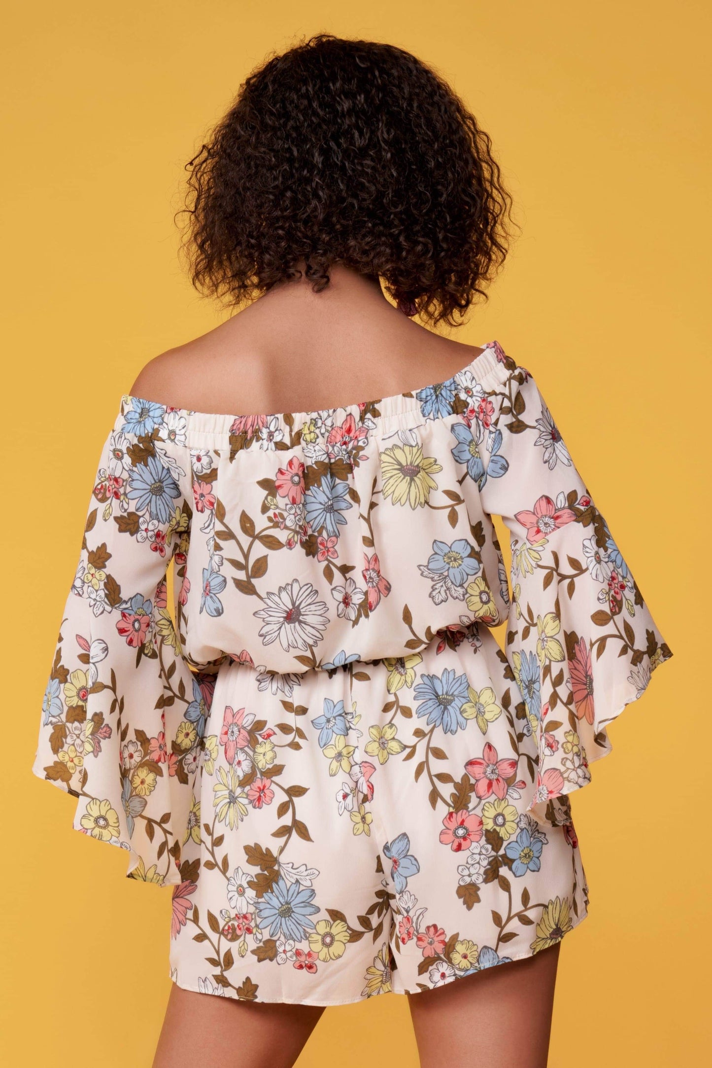Griffin Cream Floral Print Romper