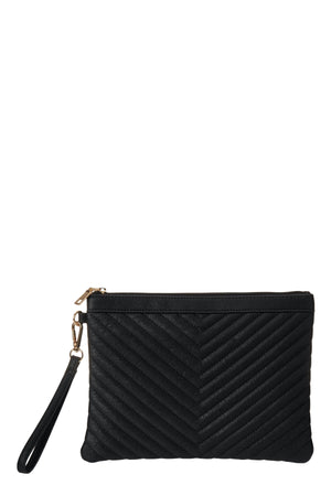 Essential Black Chevron Clutch-Accessories