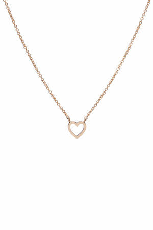 Heart Outline Gold Charm Necklace-Accessories