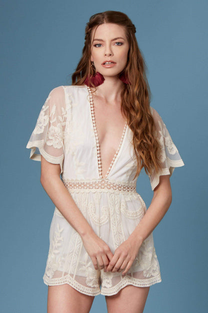 Juan Pablo Ivory Lace Romper-Rompers