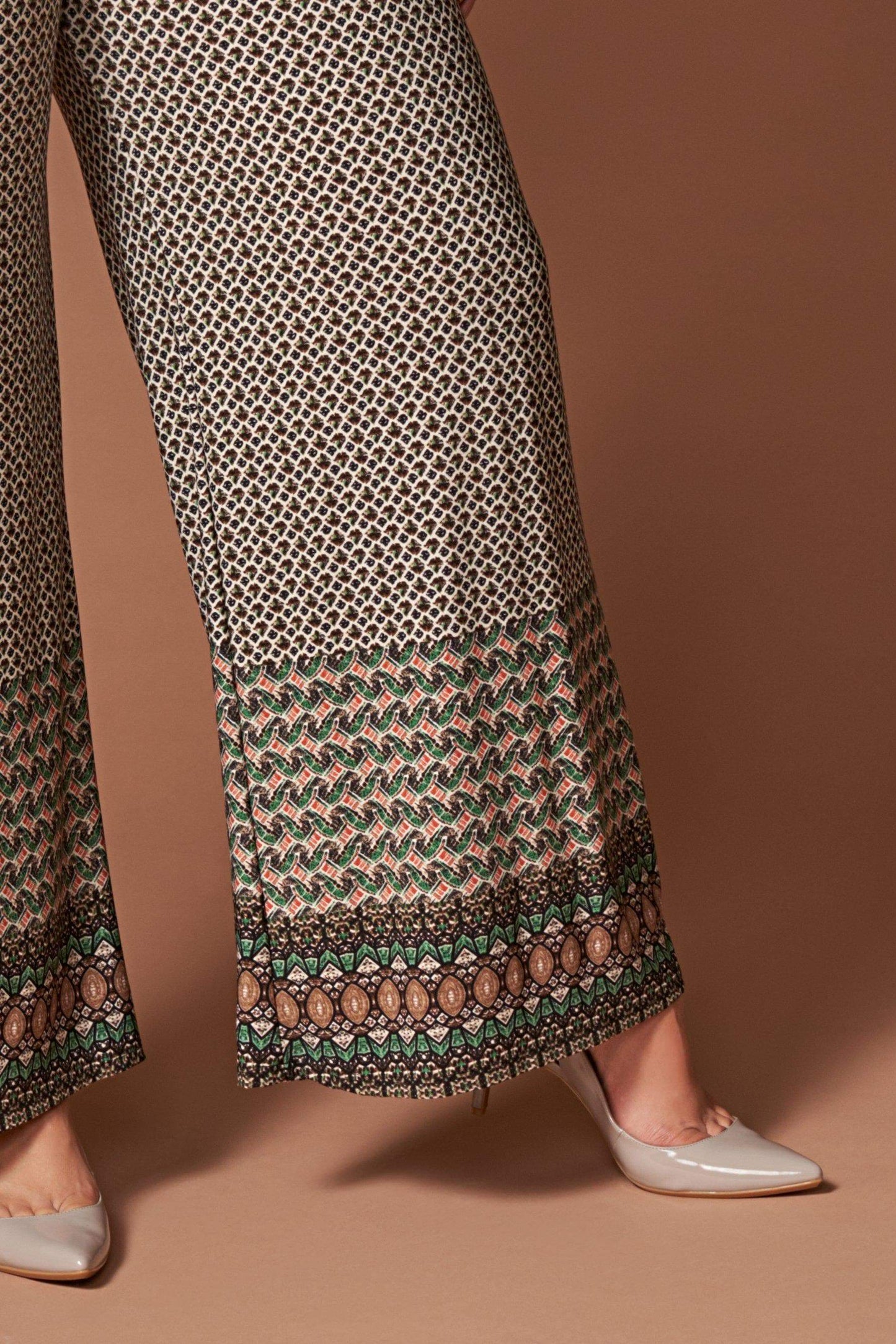 Kellie Black and Brown Print Off-the-Shoulder Jumpsuit-Rompers
