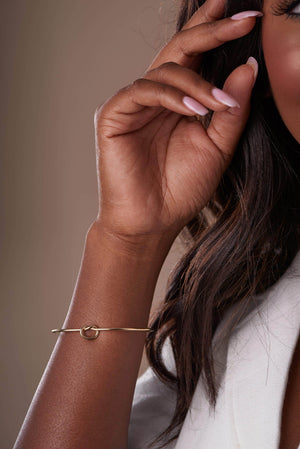 Knot Cuff Gold Bracelet-Accessories