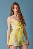 Lemonade Yellow Floral Print Romper by Lush