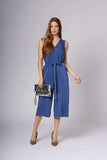 Lisa Blue Midi Jumpsuit-Rompers