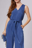 Lisa Blue Midi Jumpsuit-Rompers