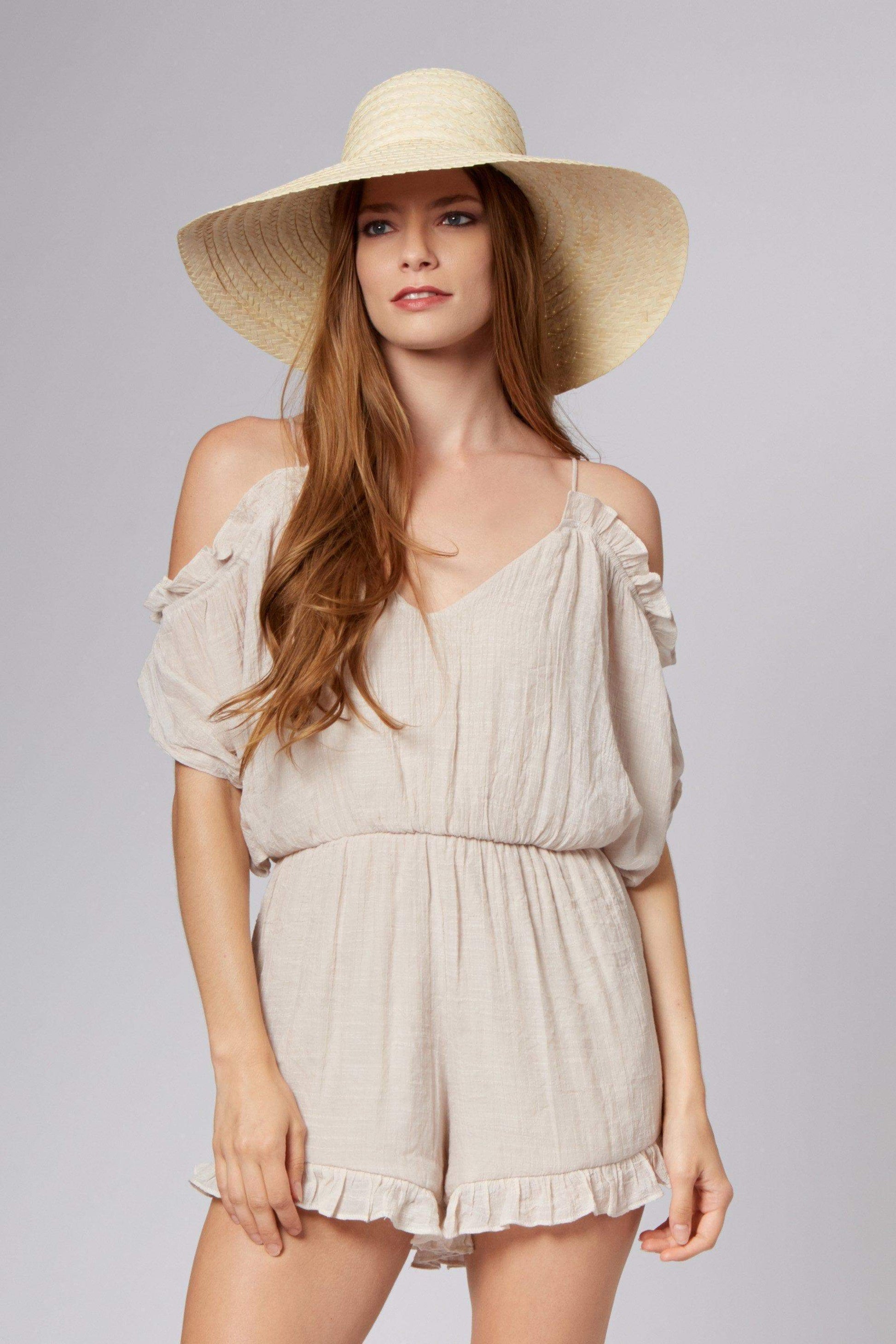 Lo Seashell Off-The-Shoulder Romper-Rompers