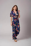 Maryrose Blue Floral Print Jumpsuit by Lush-Rompers