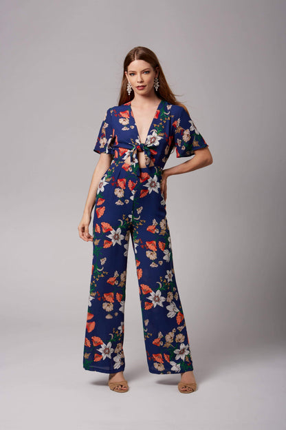 Maryrose Blue Floral Print Jumpsuit – product view 1