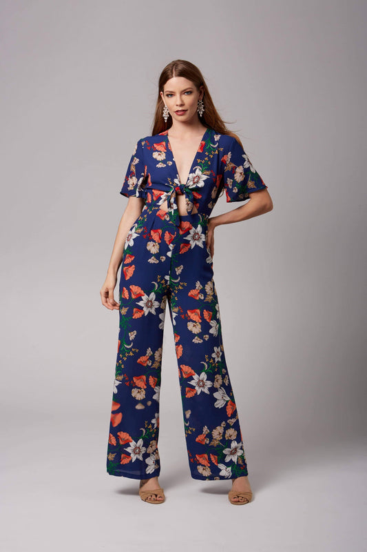 Maryrose Blue Floral Print Jumpsuit – product view 1