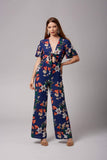 Maryrose Blue Floral Print Jumpsuit by Lush-Rompers