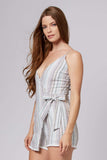 Olivia Blue Stripe Wrap Romper