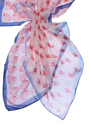 Printed Red, White and Blue Square Kerchief Bandana-Accessories