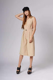 Simone Taupe Midi Jumpsuit-Rompers