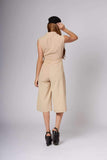 Simone Taupe Midi Jumpsuit-Rompers