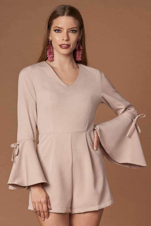 Genesis Taupe Flounce Sleeve Romper