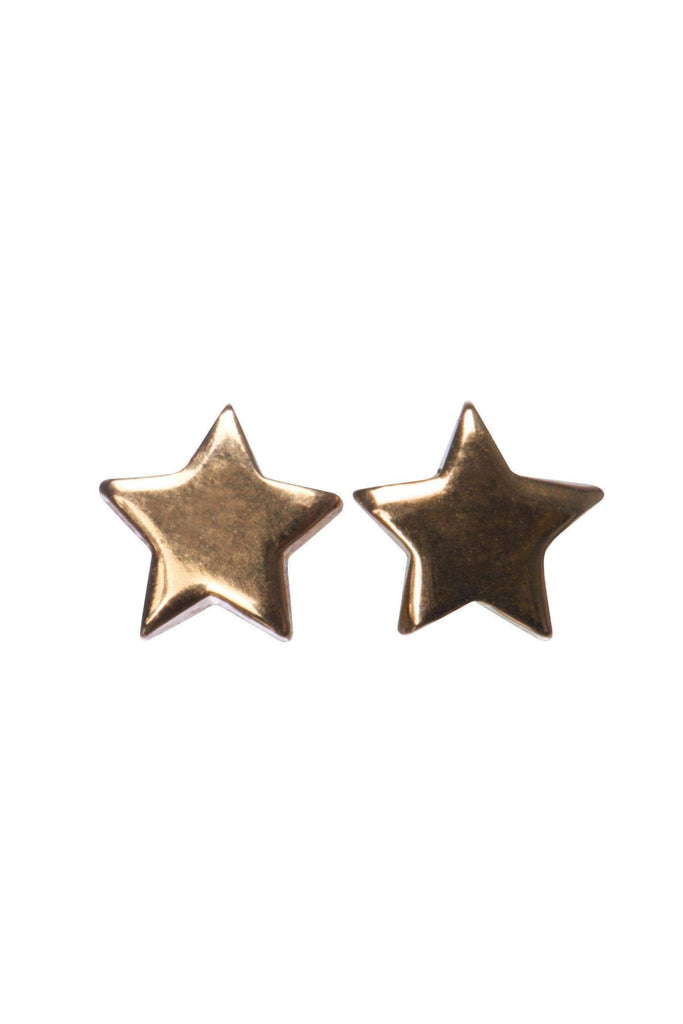 Star Stud 14K Gold Dipped Earrings-Accessories
