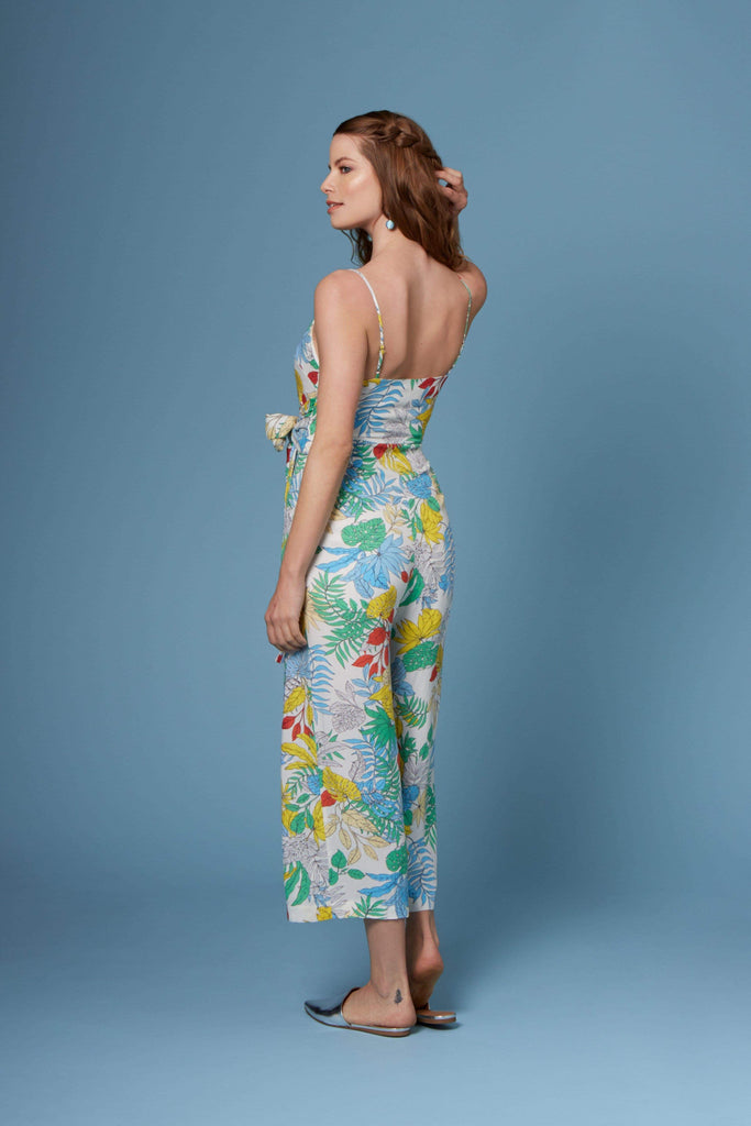 Floral Print Strappy Culotte Jumpsuit