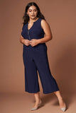 Vivienne Navy Midi Jumpsuit-Rompers